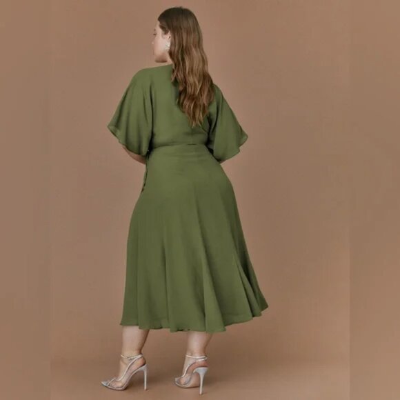 Reformation Green Midi Dress - Picture 3 of 16